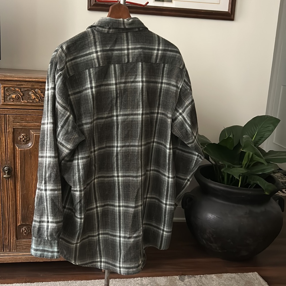 VINTAGE 70s Men’s Sears Roebuck Wool Plaid Shirt XLT Single Needle Tailoring - Picture 7 of 10